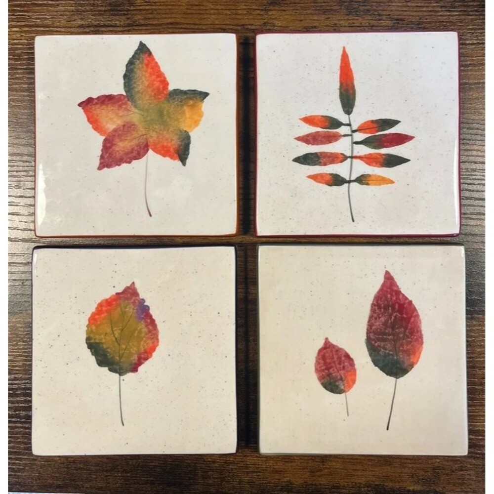 Vintage Hallmark Autumn Leaf Trivets – Curated Coordinating Set of 4